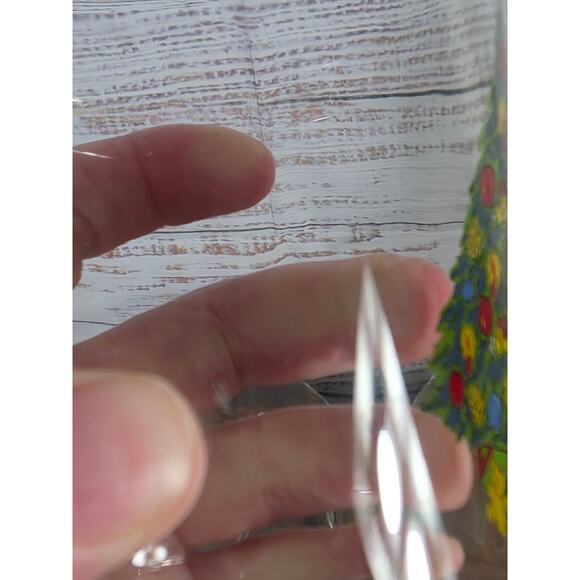 VTG Action Industries Christmas Tree Rocks Glasses Set Of 4 Holiday - Picture 6 of 9